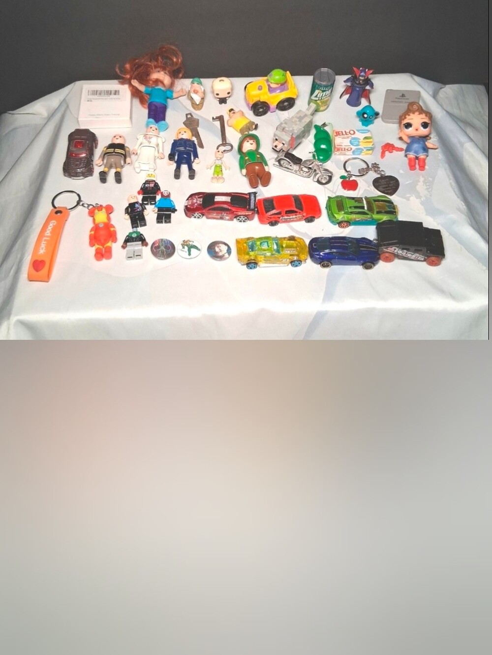 Toy Junk Drawer  Lot : lego mini figs hot wheels toy trinkets and More